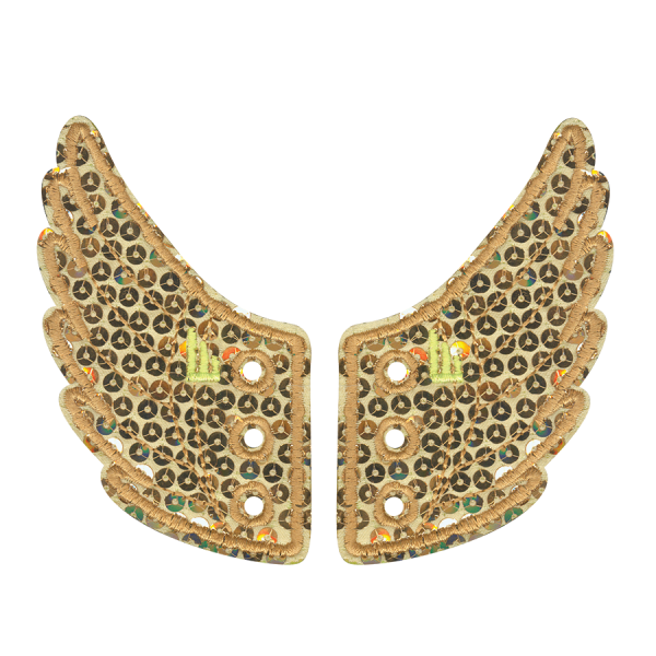 Sequin Gold Wings - Lace