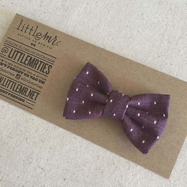 Little Mr. CRANBERRY POLKA DOT BABY & TODDLER BOW TIE