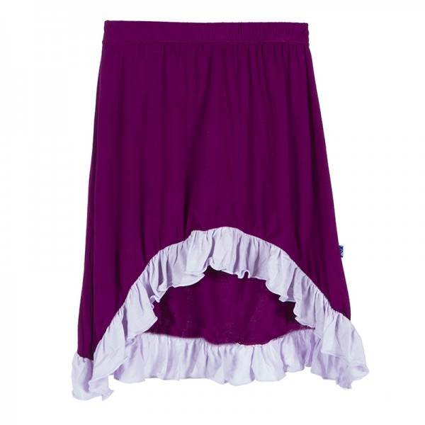 Solid HiLo Skirt in Melody with Thistle Trim
