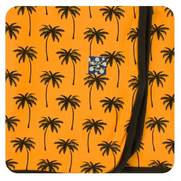 Print Swaddling Blanket in Apricot Palm Trees 