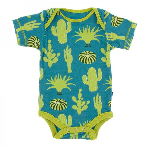 Print Short Sleeve One Piece in Seagrass Cactus