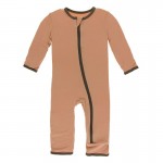 Appliqué Coverall with Zipper in Suede Giraffes
