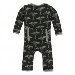 Print Coverall with zipper in Zebra Acacia Trees