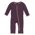 Appliqué Coverall with Zipper in Fig Cheetah