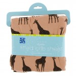 Print Fitted Crib Sheet in Suede Giraffes 