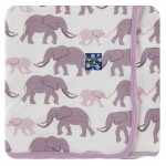 Print Fitted Crib Sheet in Natural Elephants 