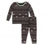 Print Long Sleeve Pajama Set in African Pattern