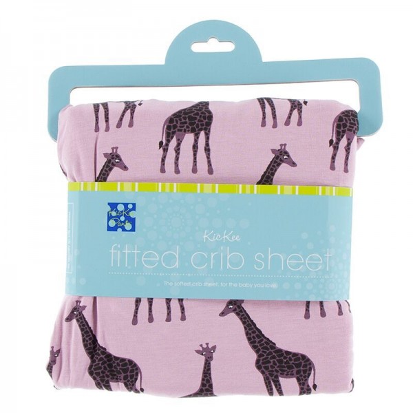 Print Fitted Crib Sheet in Sweet Pea Giraffe