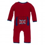 Appliqué Coverall with Zipper in Union Jack