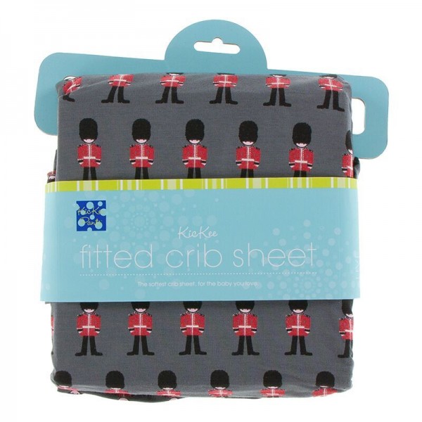 Print Fitted Crib Sheet in Queen's Guard  