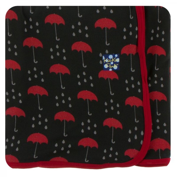 Print Swaddling Blanket in Umbrellas and Rain Clouds