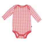 Print Long Sleeve One Piece in English Rose Houndstooth