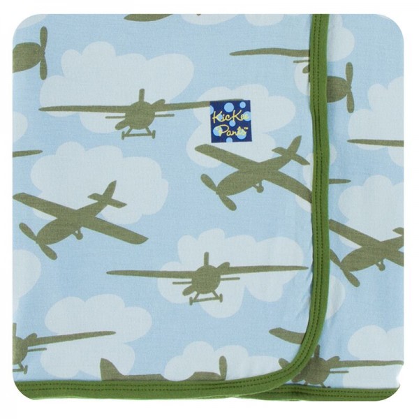 Print Swaddling Blanket in Pond Airplanes