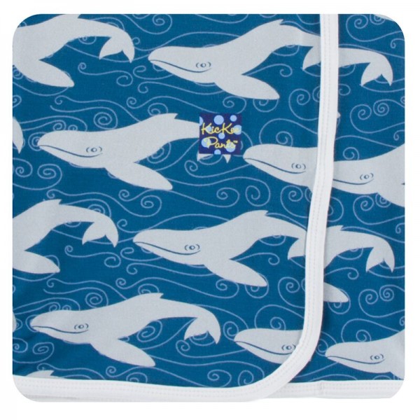 Print Swaddling Blanket in Twilight Whale 