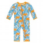 Print Coverall with Zipper in Tamarin Monkey