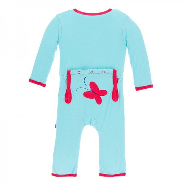 Applique Coverall with Zipper in Tallulah's Butterfly