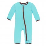 Appliqué Coverall with Zipper in Shining Sea Football 