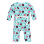 Print Muffin Ruffle Coverall with Zipper in Tallulahs Butterfly 