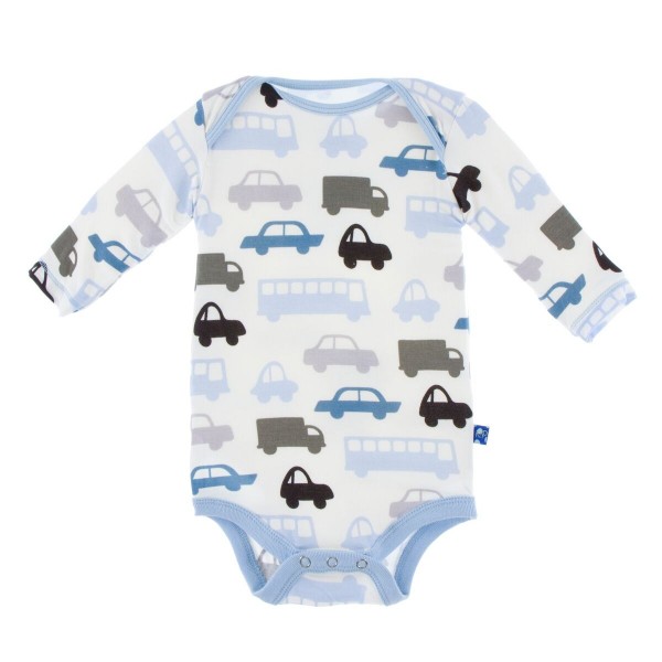 Print Long Sleeve One Piece in Natural Cars and Trucks