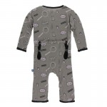 Print Coverall with Zipper in Par Avion