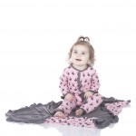 Print Fitted Ruffle Coverall in Lotus Puffin