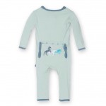 Fitted Applique Coverall in Aloe wild Horses