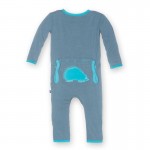 Fitted Applique Coverall in Dusty Sky Porcupine