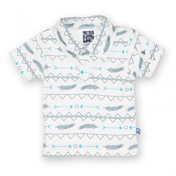 Print short sleeve Polo with Pocket in Natural Southwest