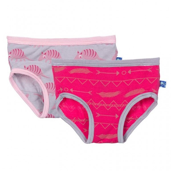 Girl Underwear Set in Feather Armadillo and Prickly Pear Southwest