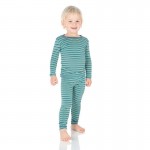 Print Long Sleeve Pajama Set in Boy Anniversary Stripe