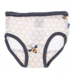 Girl Underwear Set in Stone Geese and Natural Honeycomb 