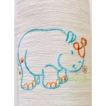 Little Gabies Baby Blanket with Love from Ethiopia - Happy Rhino (Blue) 