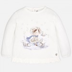 Baby Girl Long Sleeve T-shirt with Elastic Cuffs