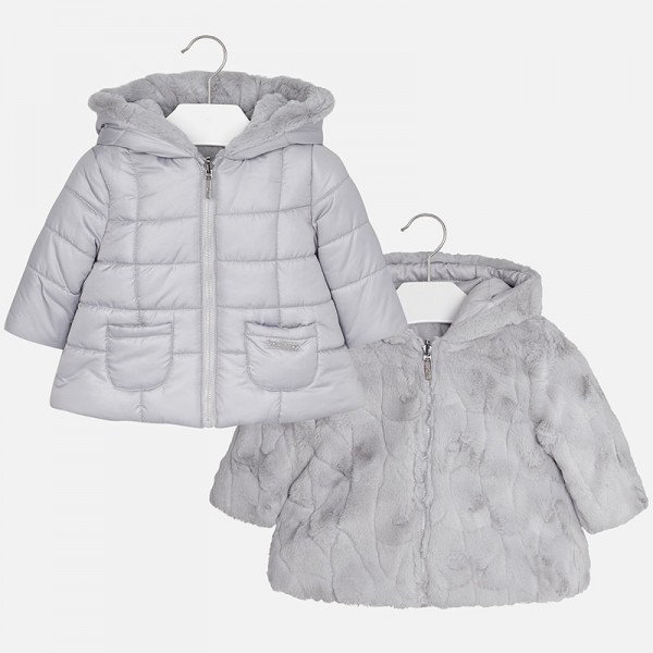 Baby Girl Reversible Faux Fur Coat