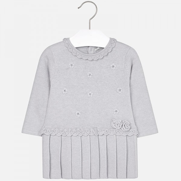 Baby Girl Silver Knitted Dress