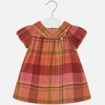 Baby Girl Flannel Checkered Short Sleeve Dress