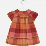 Baby Girl Flannel Checkered Short Sleeve Dress