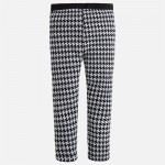 Girl Jacquard Leggings with Houndstooth Pattern
