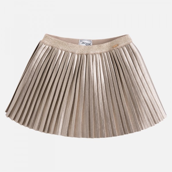Girl Pleated Leatherette Short Skirt