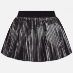 Girl Short Skirt in Metallic Pleated Chiffon
