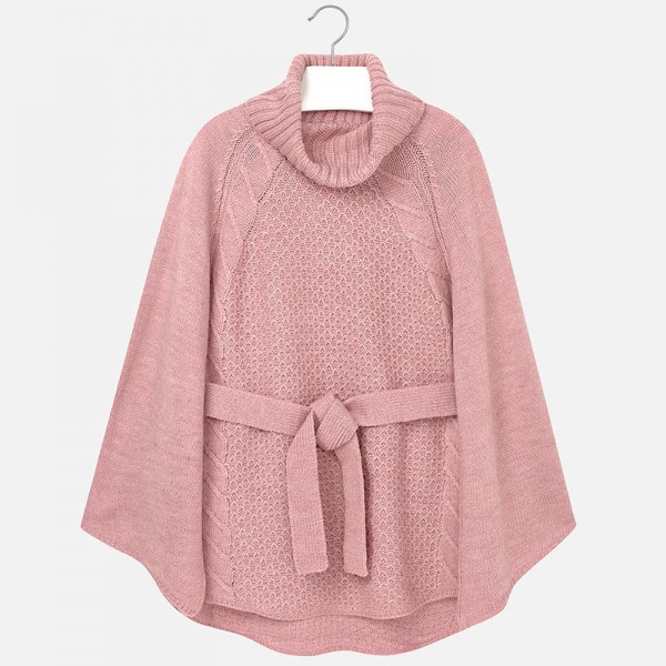 Knit Poncho - Pink