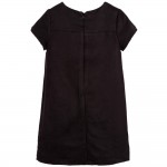 Girls Black Synthetic Suede Dress