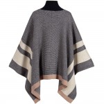 Girls Navy Blue Cotton & Wool Knitted Cape