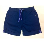 Cotton Cuffed Shorts - Navy