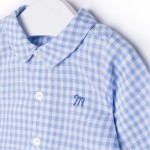 Gingham Baby Blue Cotton/Linen Shirt