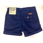 Linen Cuffed Shorts - Navy