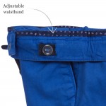 Blue Cotton Pique Shorts with Belt