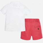 Baby Boys White Shirt and Red Shorts Set