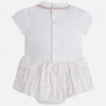 Baby Girl Skirted Onesie with Embroidered Bow