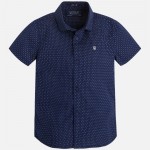 Boy Navy Blue Short Sleeve Printed Shirt